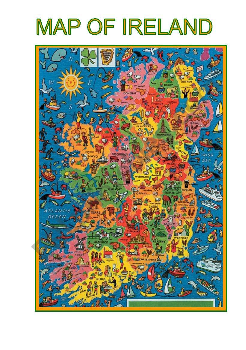 Map of  Ireland worksheet