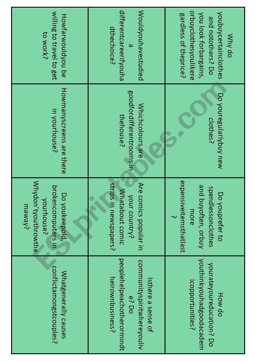 Conversation Starters 4 worksheet