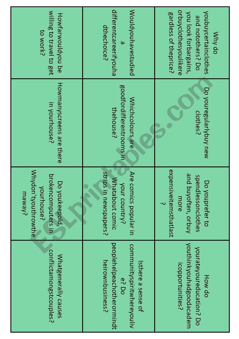 Conversation Starters 4 worksheet