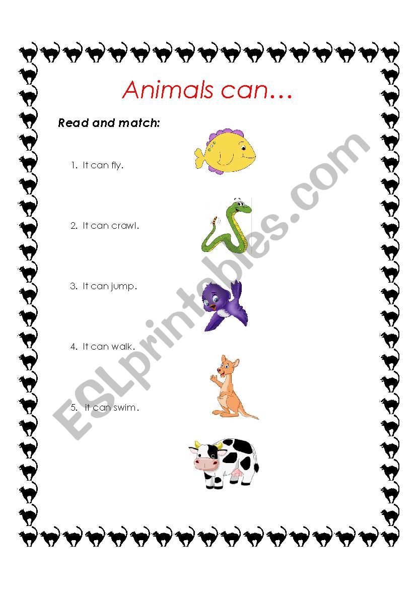 animals can worksheet