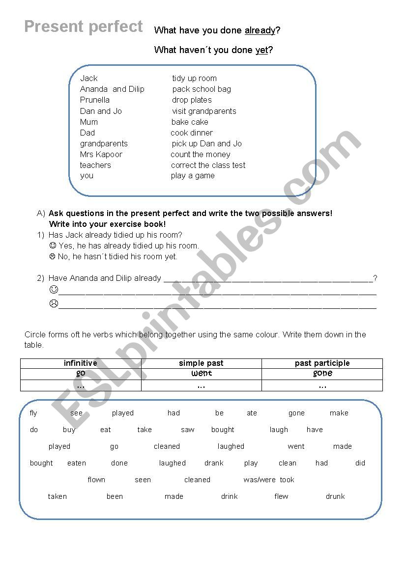 Present Perfect for Beginners worksheet