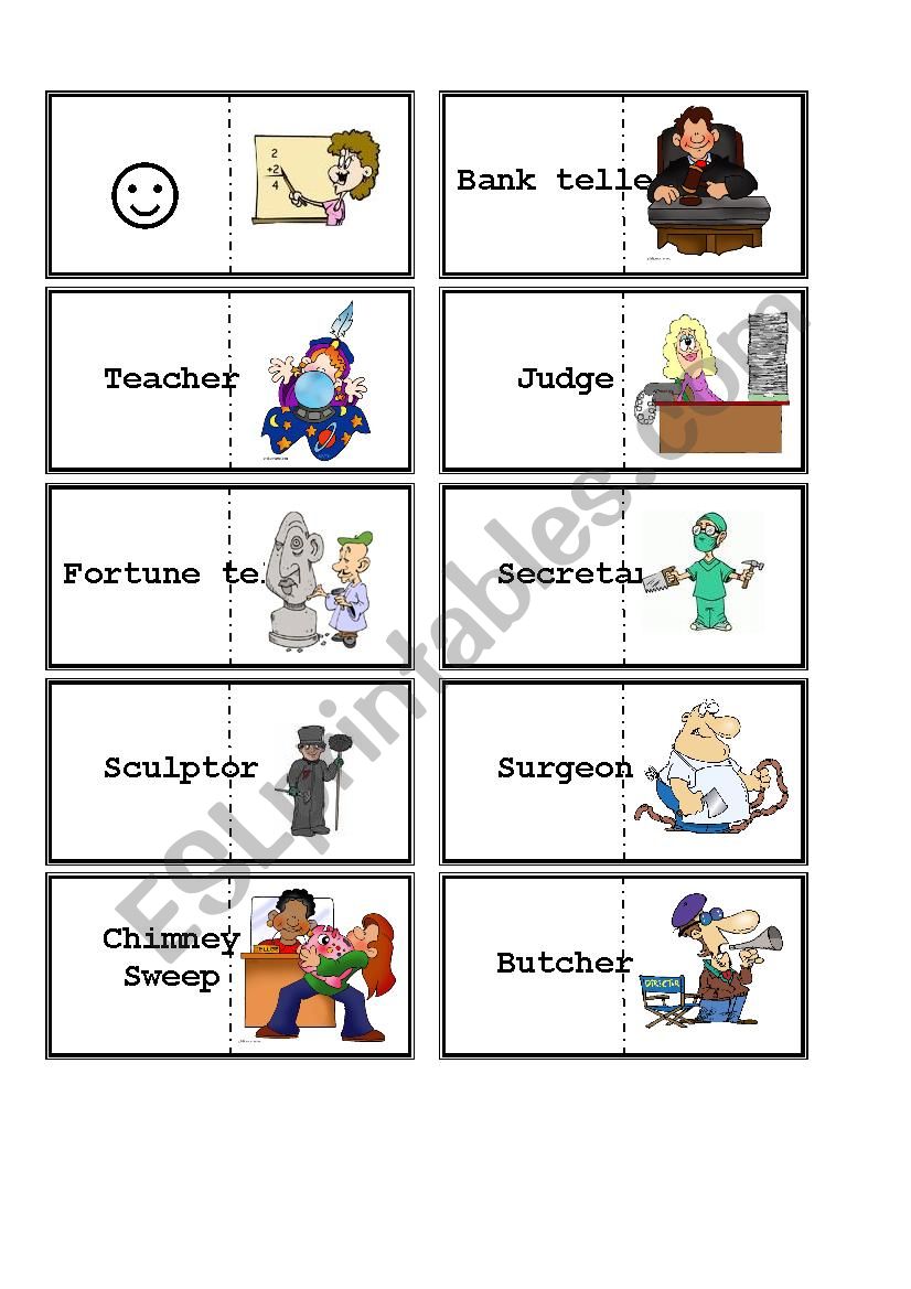 Jobs domino worksheet