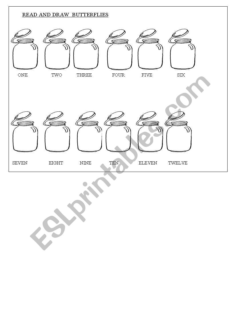 numbers and butterflies worksheet