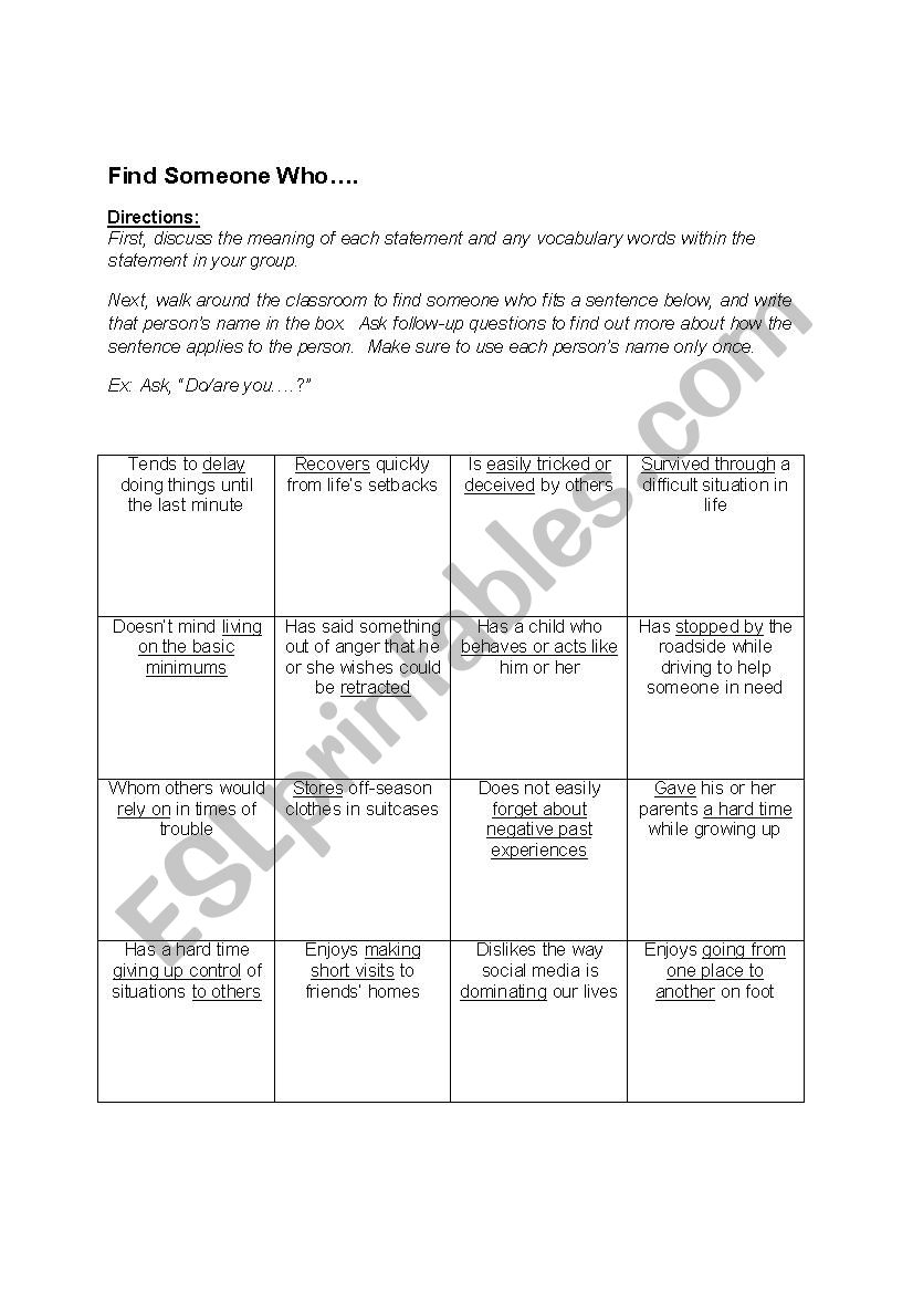 Phrasal Verbs worksheet