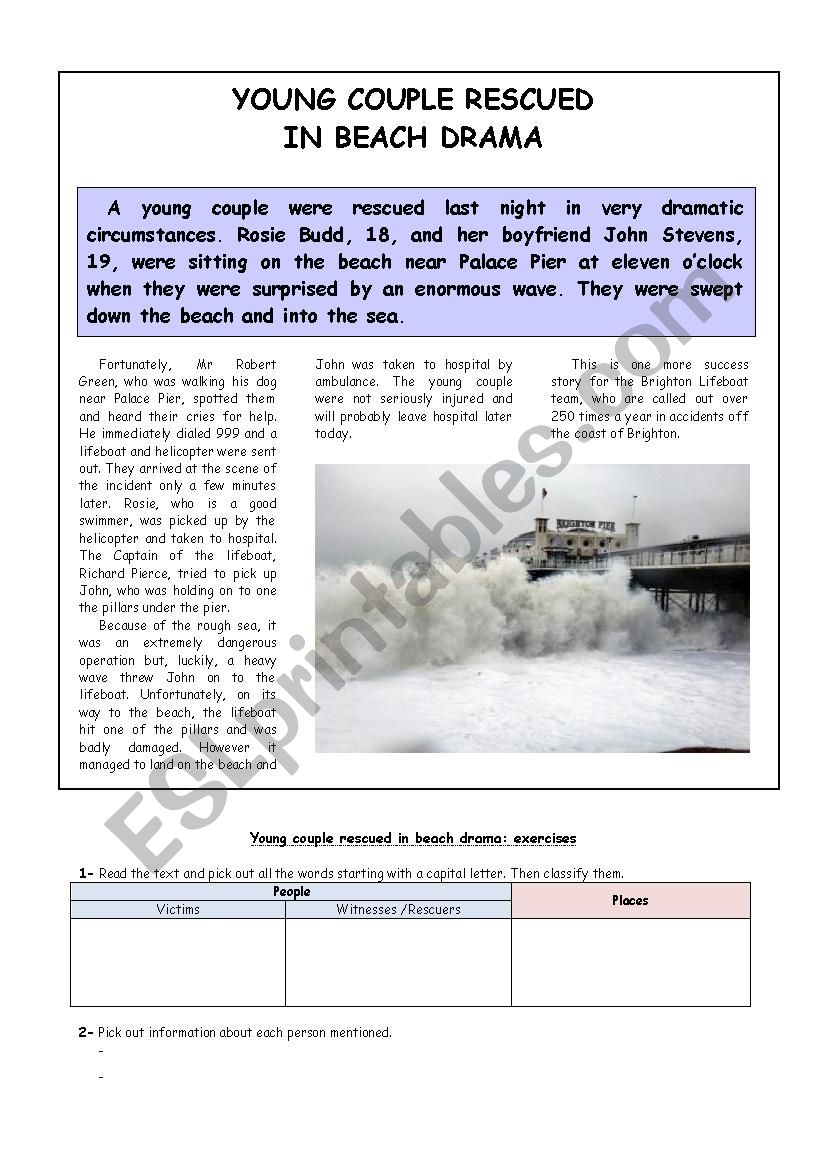 Beach Drama worksheet