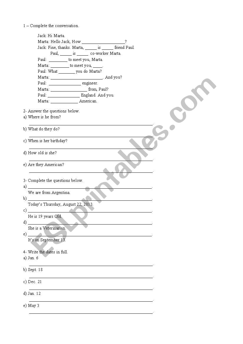 Basic 1 review worksheet
