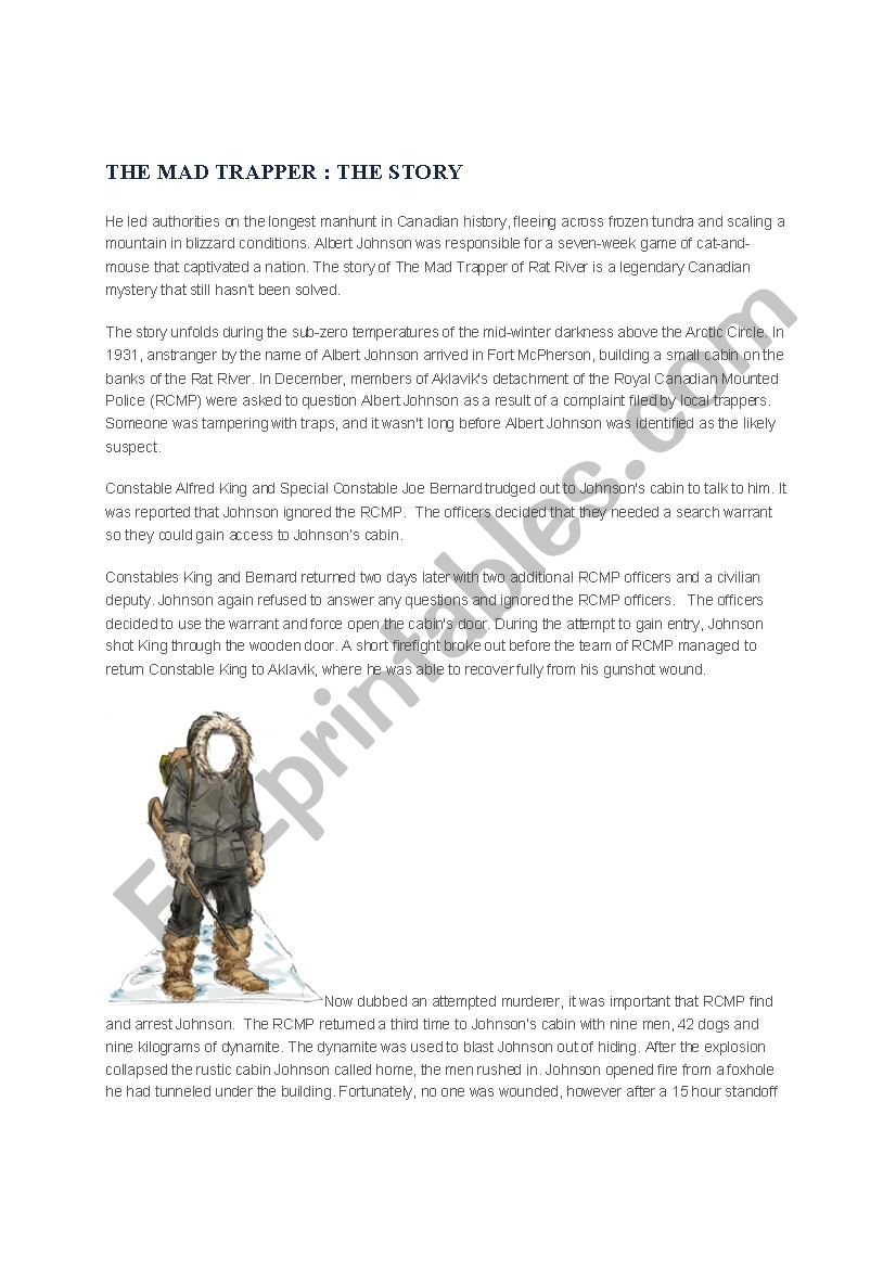The Mad Trapper worksheet