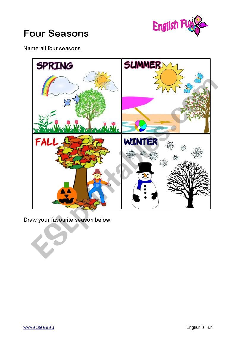 Seasons worksheet