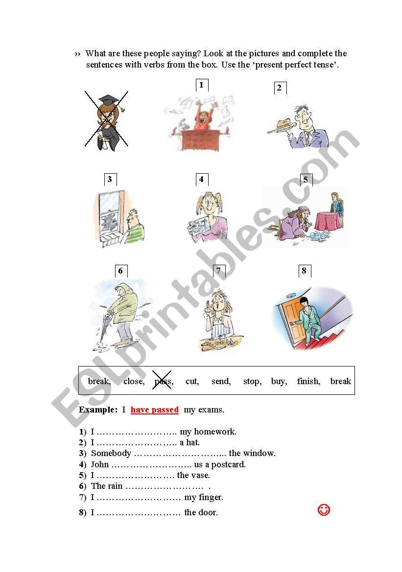 present perfect exercise worksheet