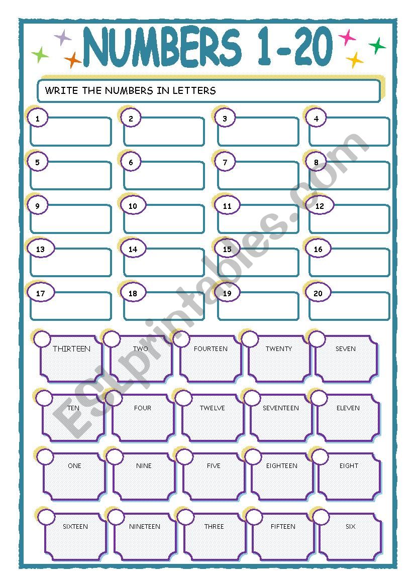 write numbers worksheet