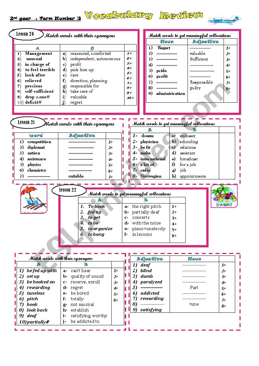 2nd third term vocabulary review