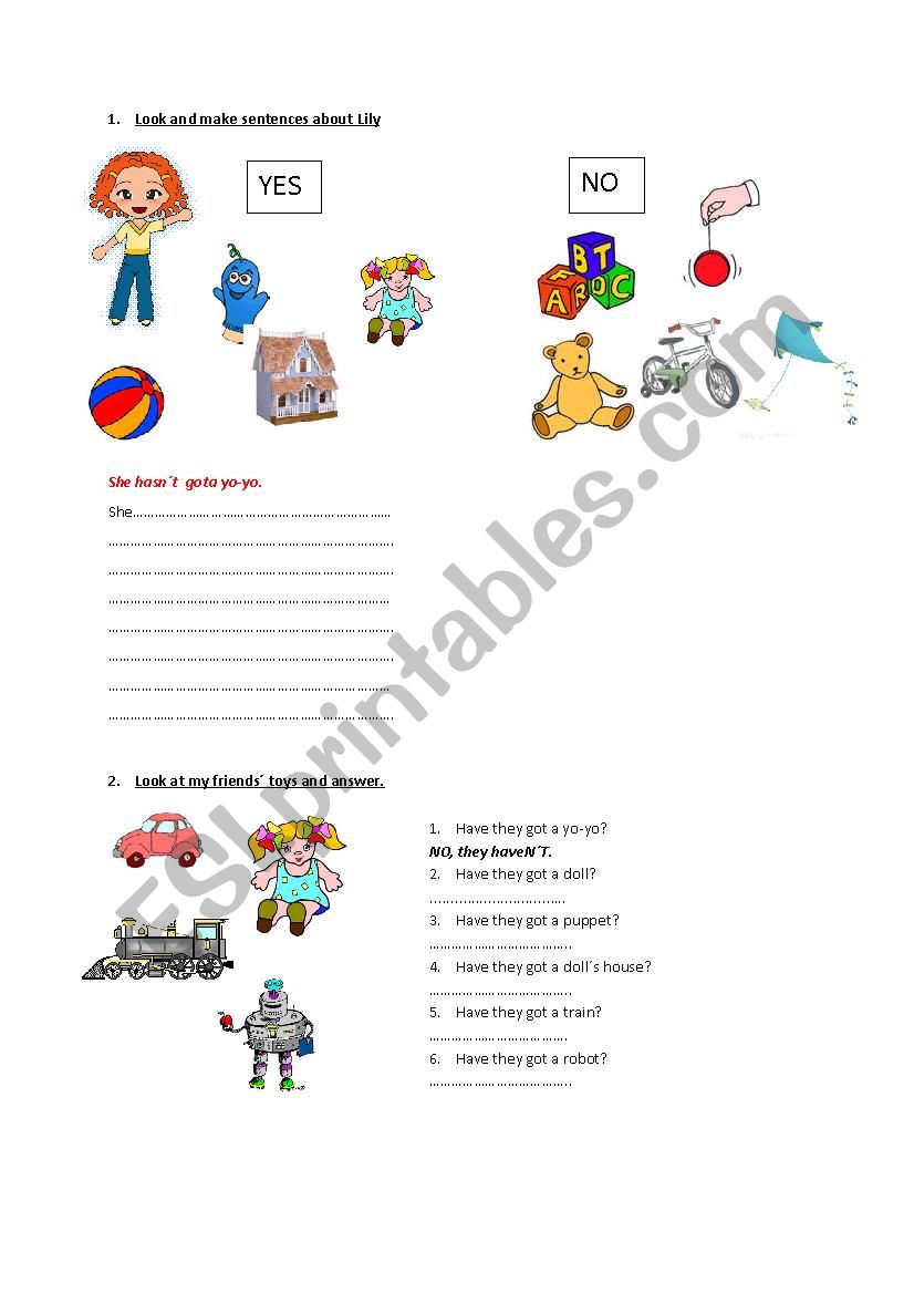 have/ has got worksheet