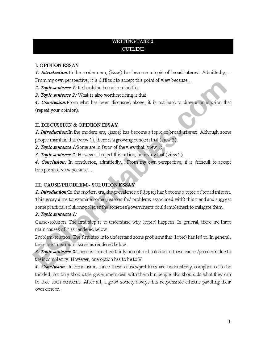 IELTS Writing Samples worksheet