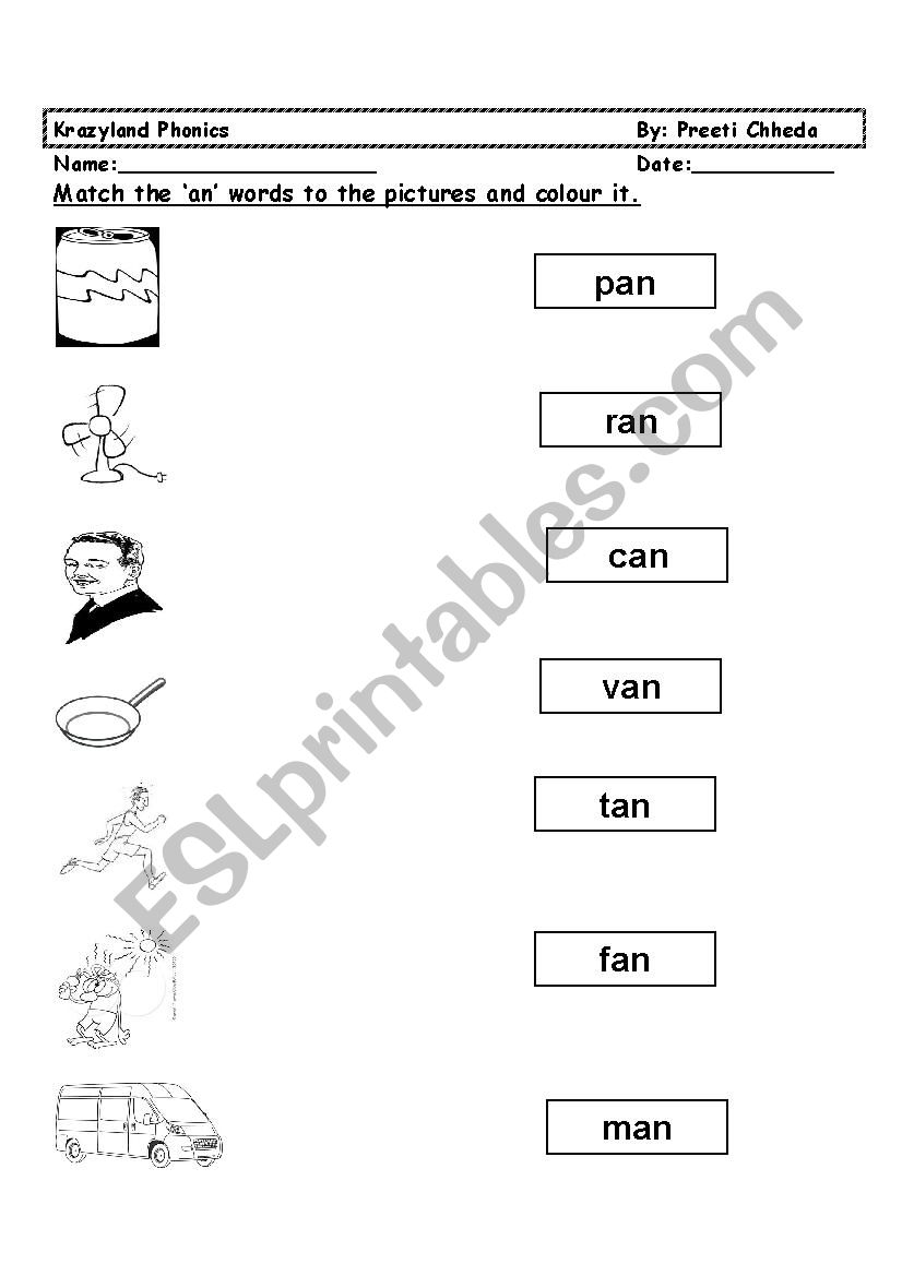 cvc ab ad words worksheet