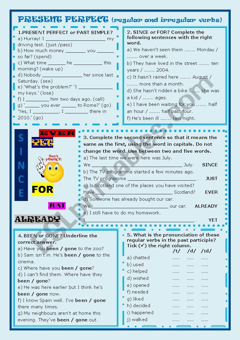 PRESENT PERFECT SIMPLE worksheet