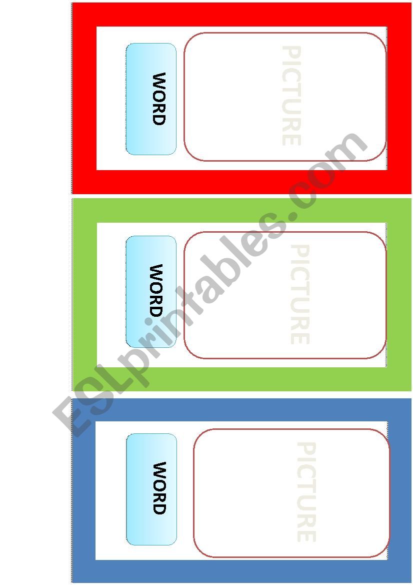 Flascard Template worksheet