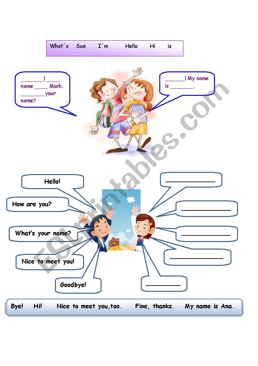 greeting worksheet