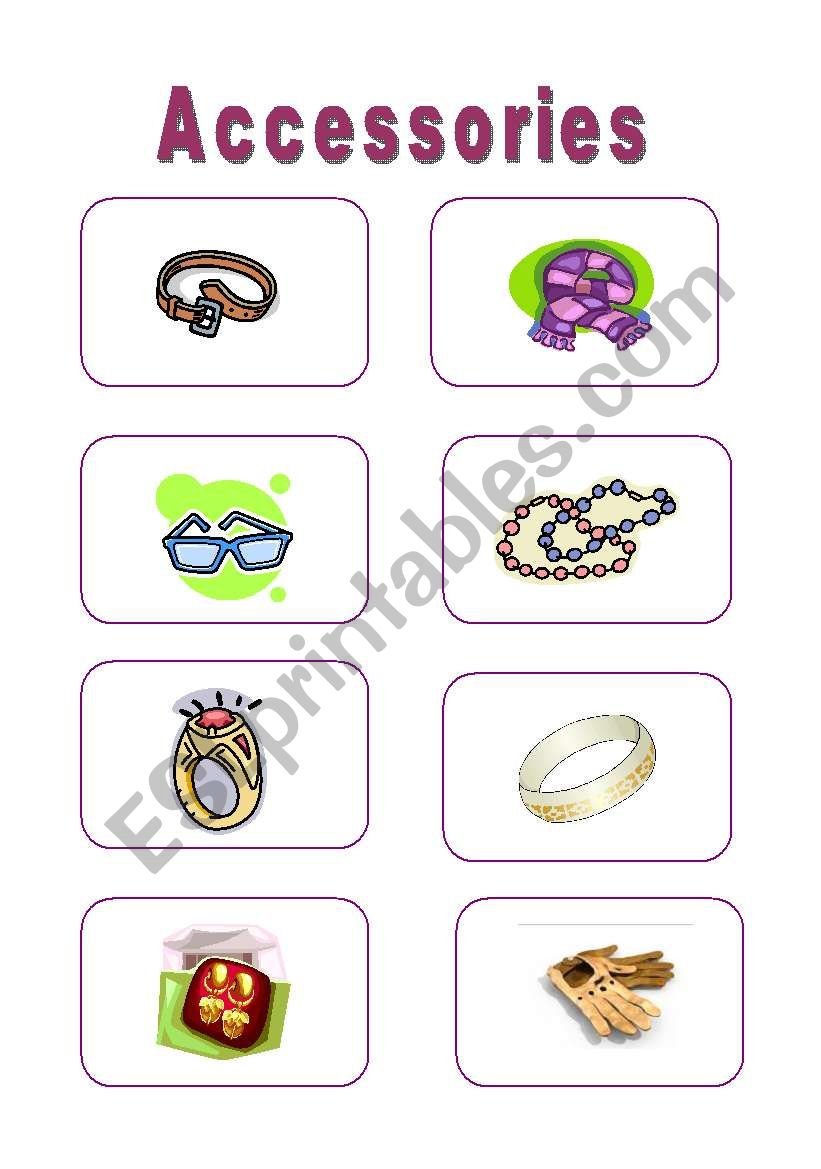 Accessories worksheet