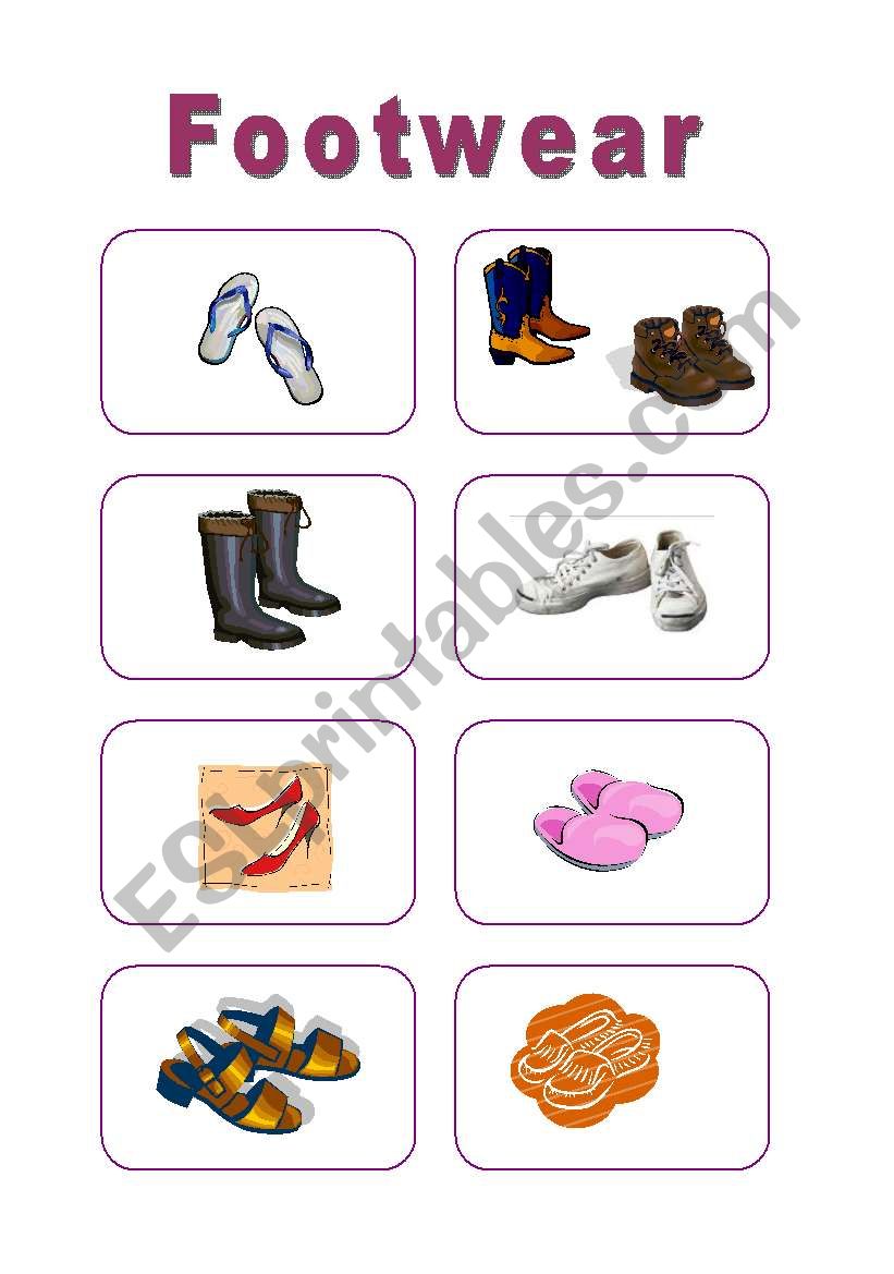 Footwear worksheet