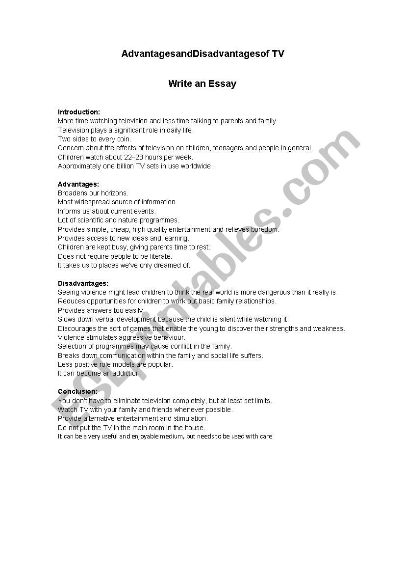 role of television essay