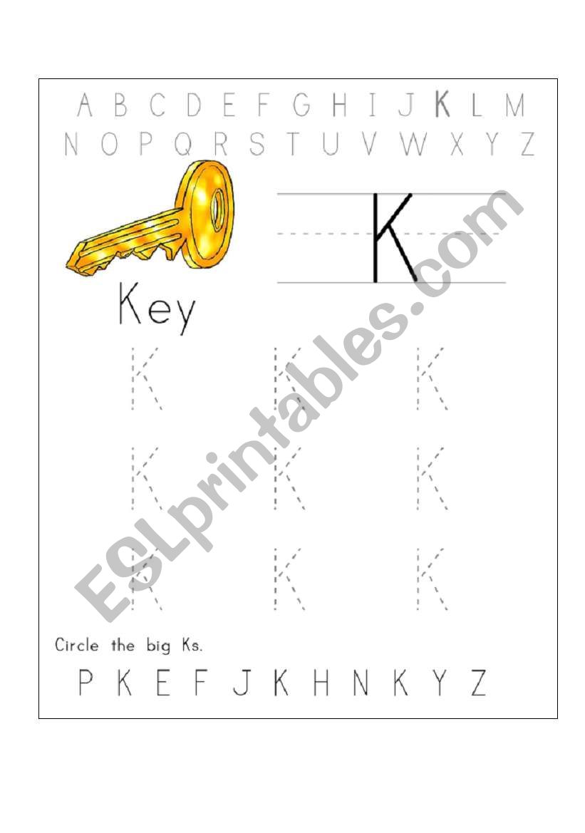 BIG K traceable worksheet