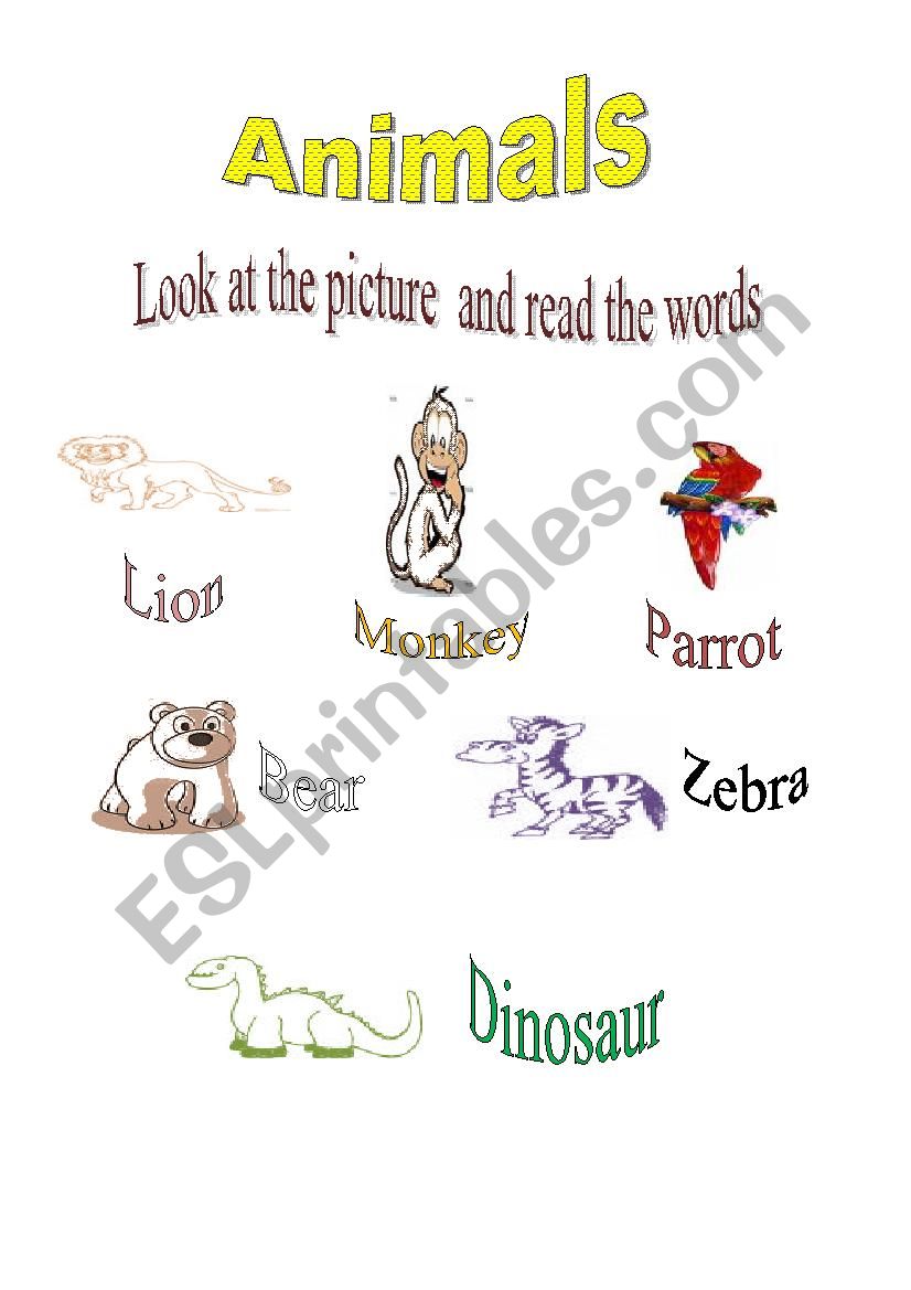 animals worksheet