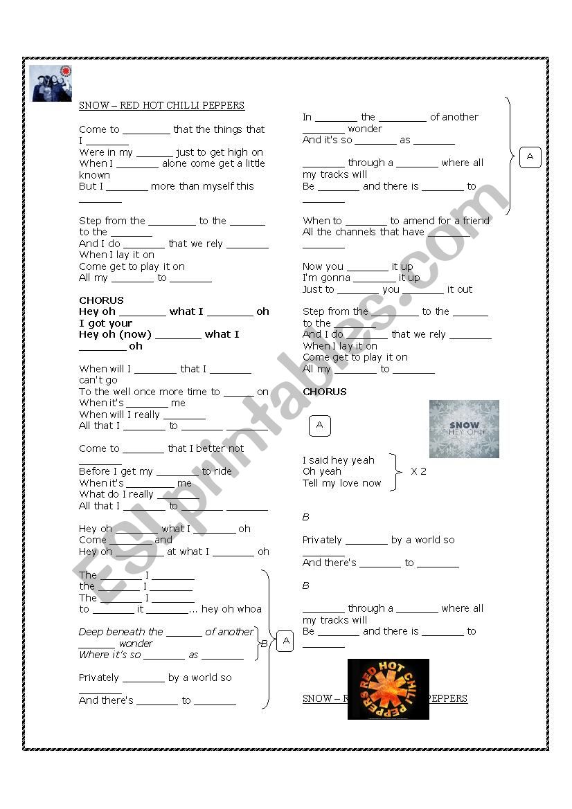 Snow worksheet