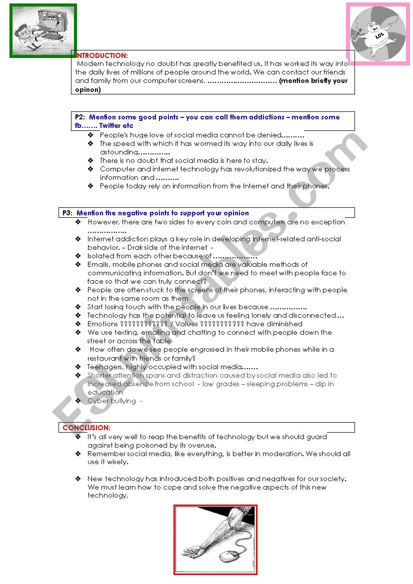 Writing Anti-social behaviour due to technology