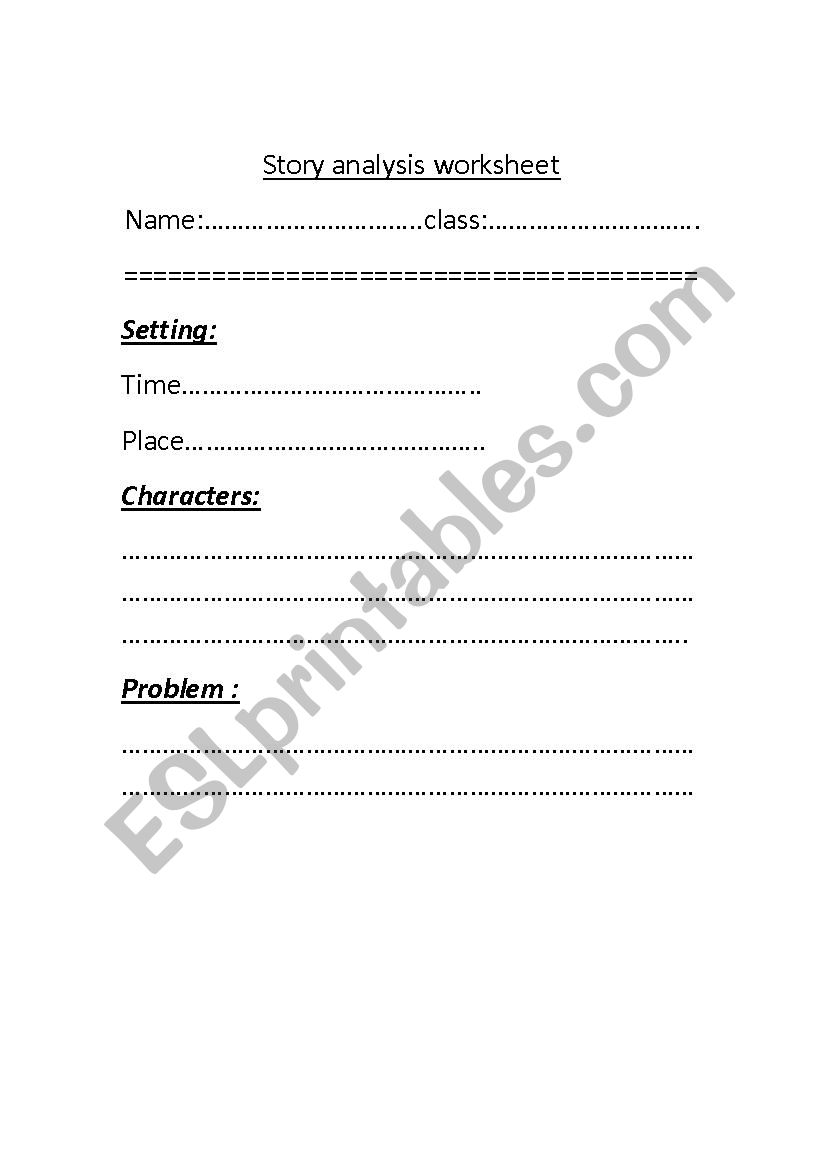 story analysis worksheet