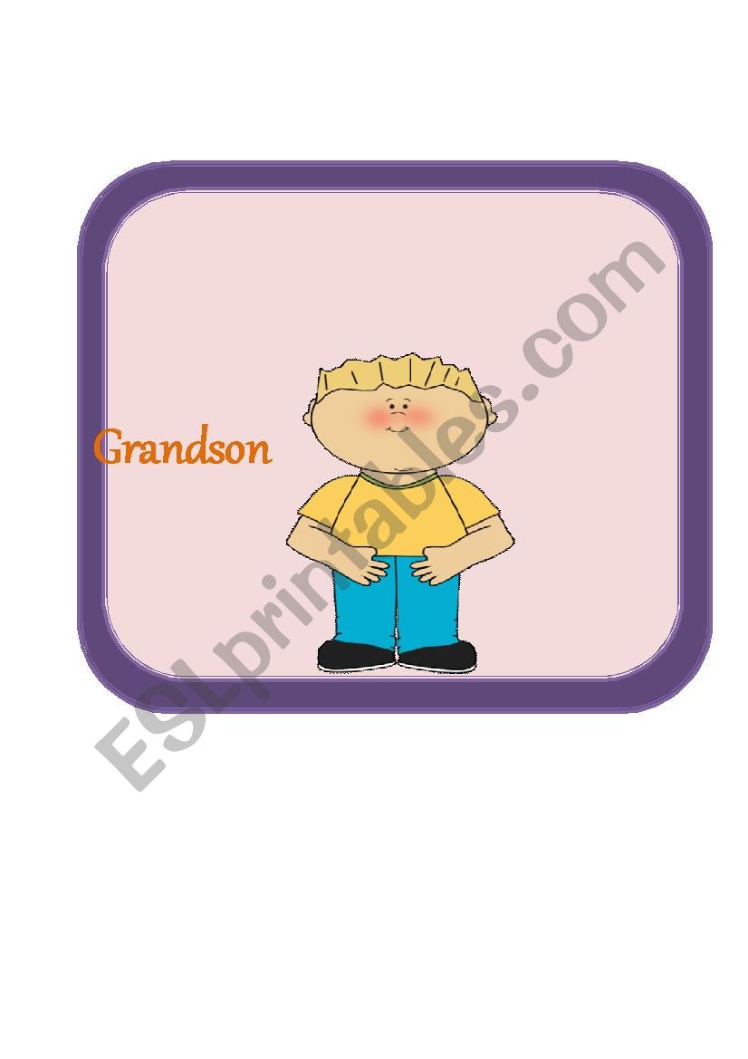 family flash card part 3 worksheet