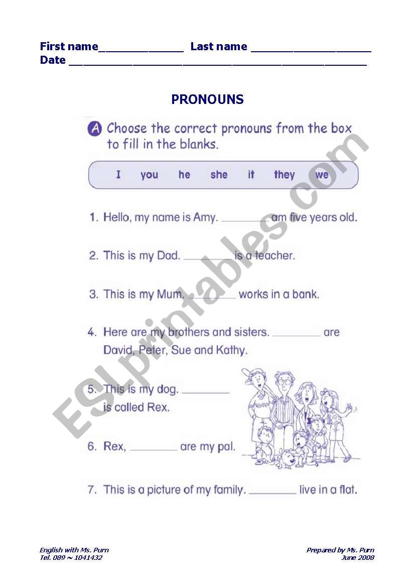 Family_Pronouns worksheet Family_Pronouns worksheet