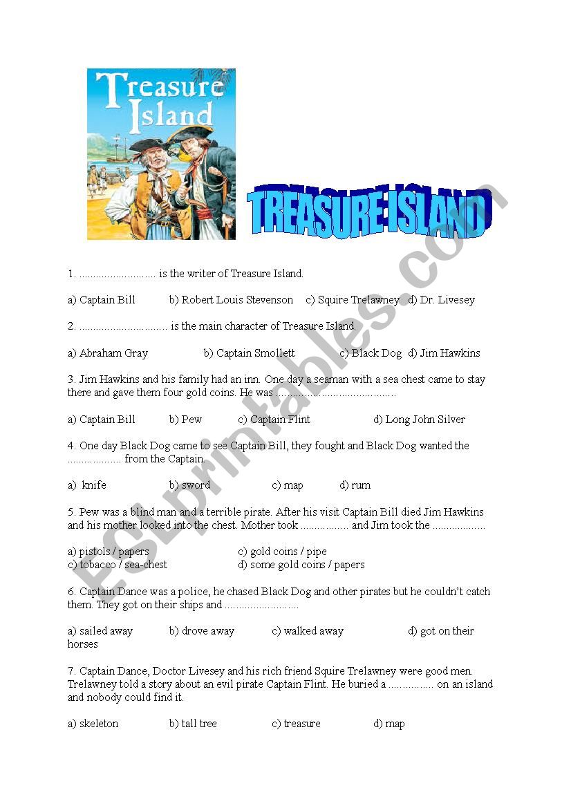 Treasure Island worksheet