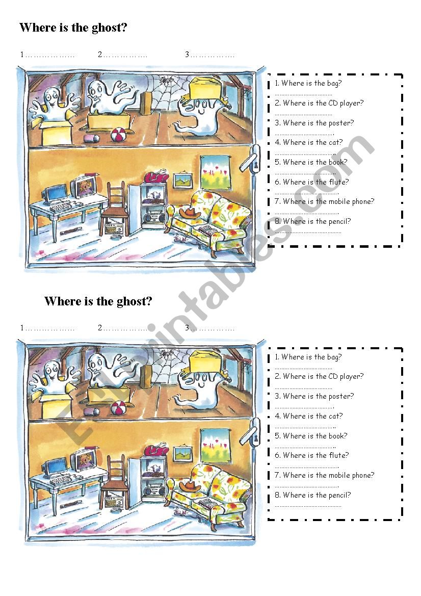 Where is the ghost? worksheet