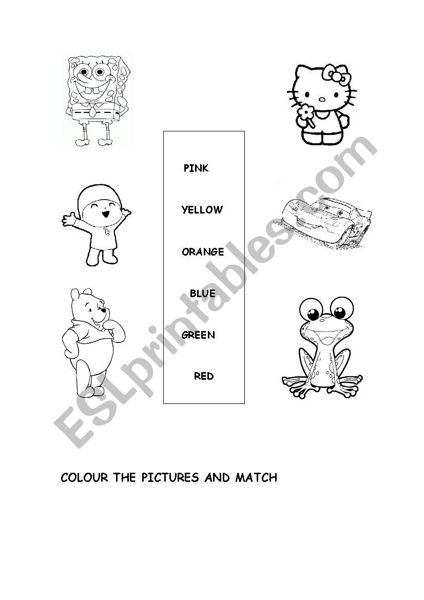 Colour and match worksheet