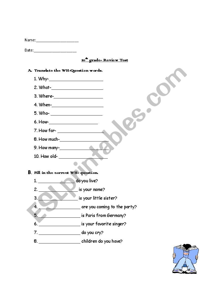 review test worksheet