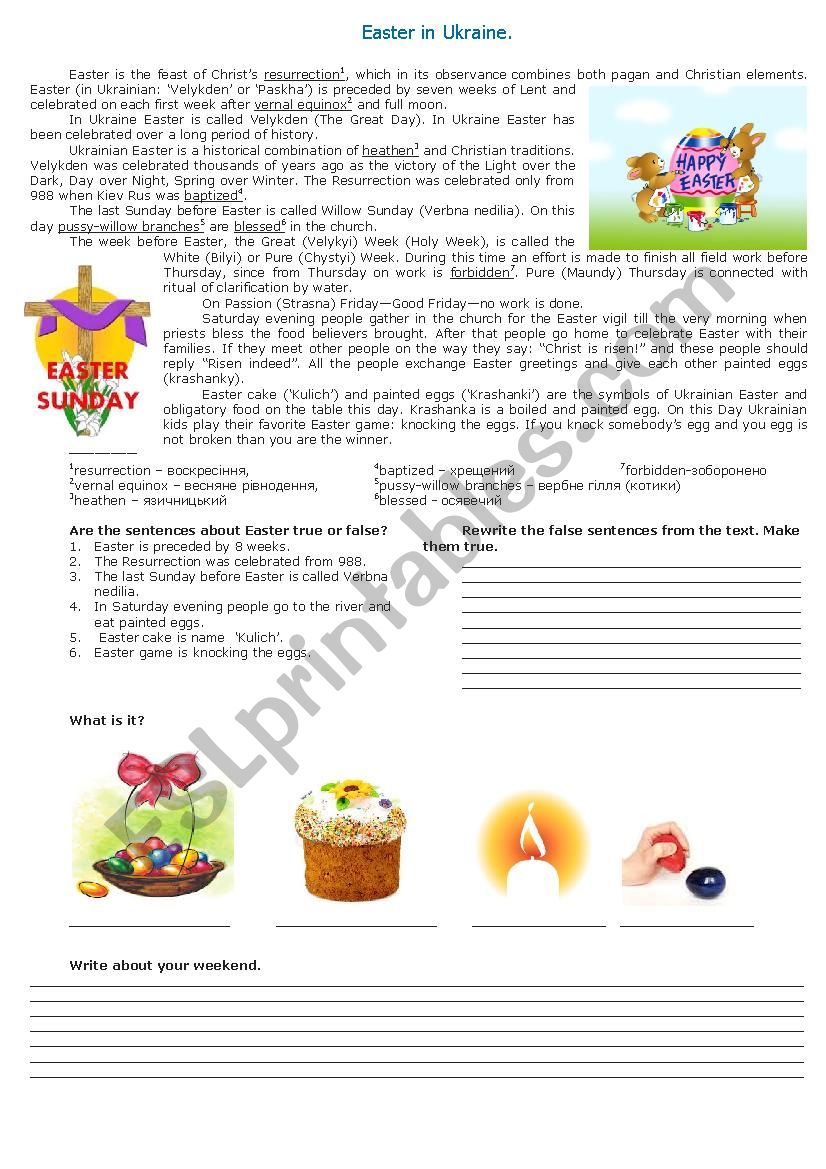 Ester in Ukraine worksheet