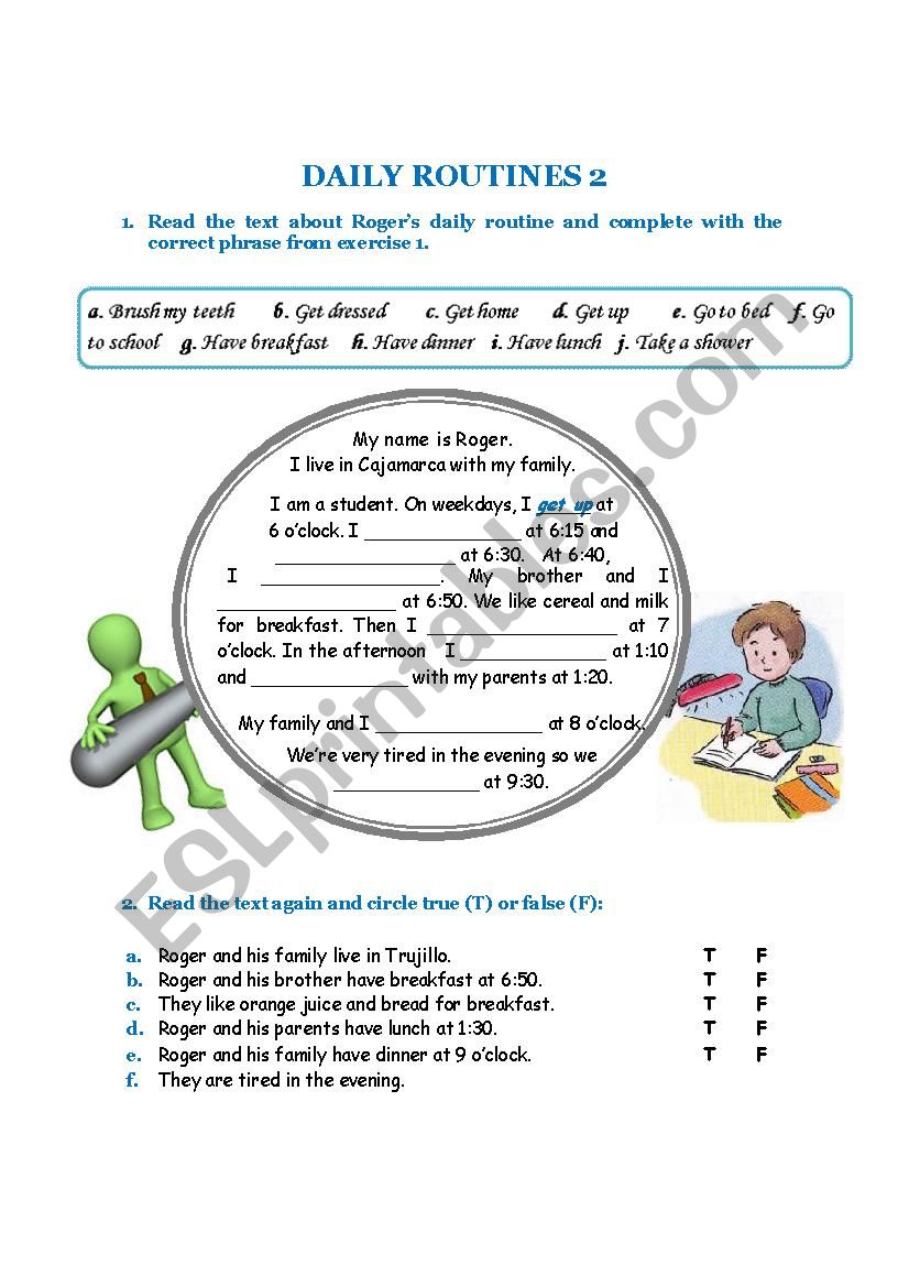 DAILY ROUTINES 2 worksheet