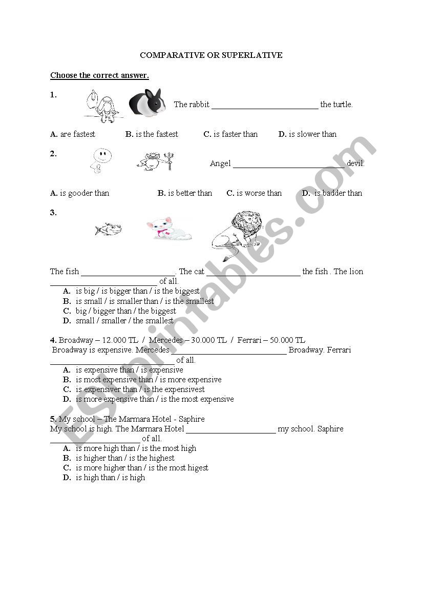 Comparative or Superlative test