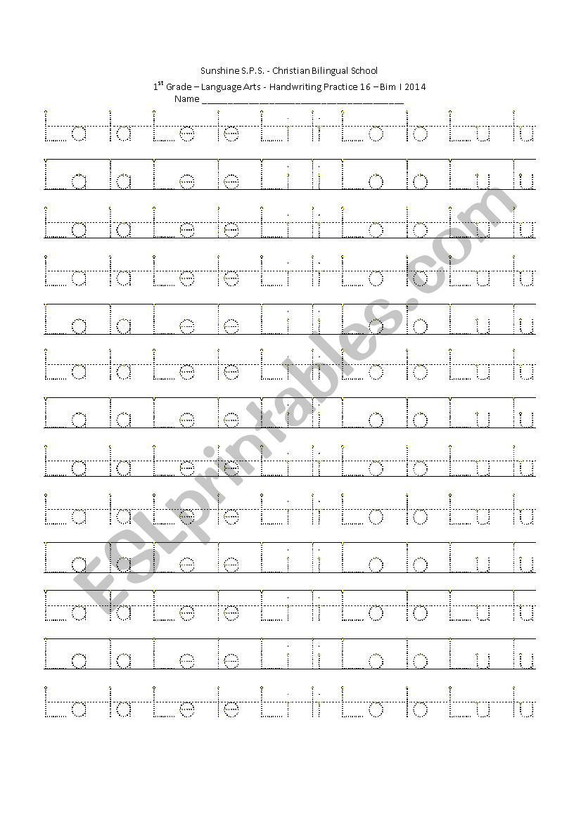 Handwriting Practice Pages Part 2 - ESL worksheet by Damyta