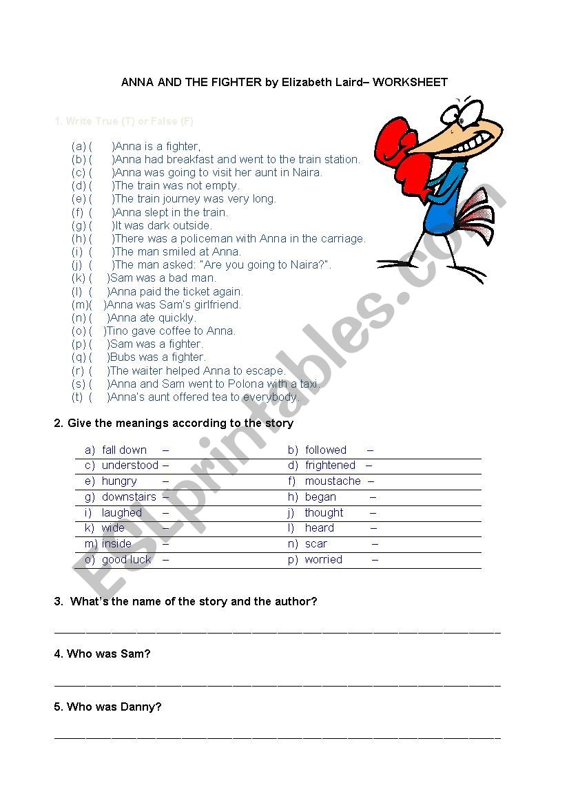 Anna and the fighter - Book activity