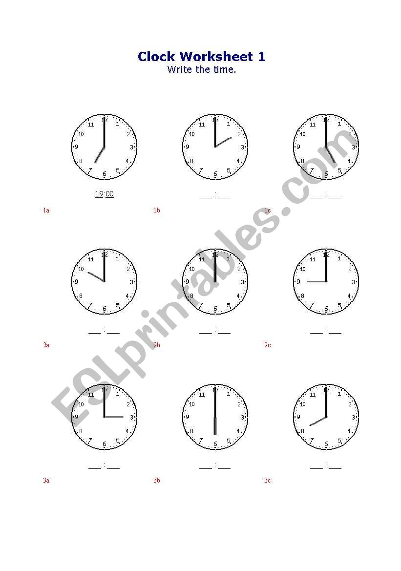 clock worksheet worksheet