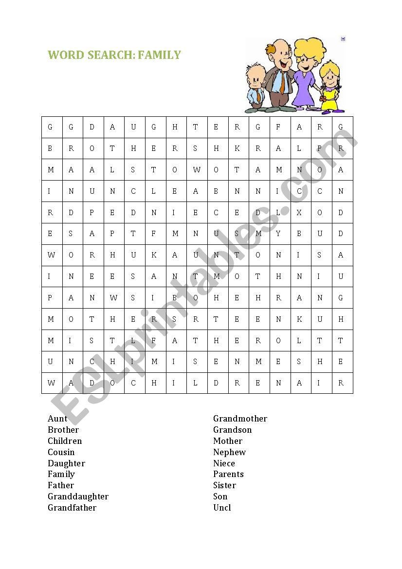 Word search (including awnser key)