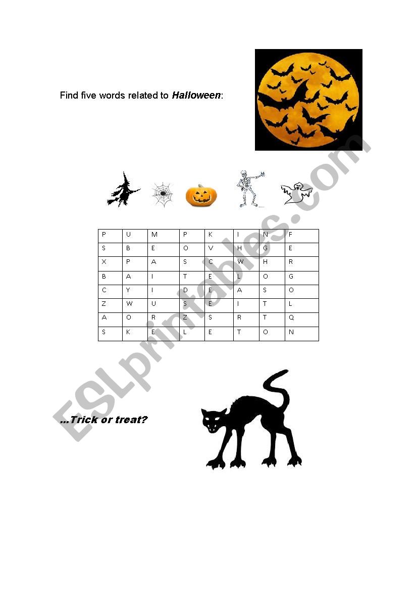 Halloween worksheet