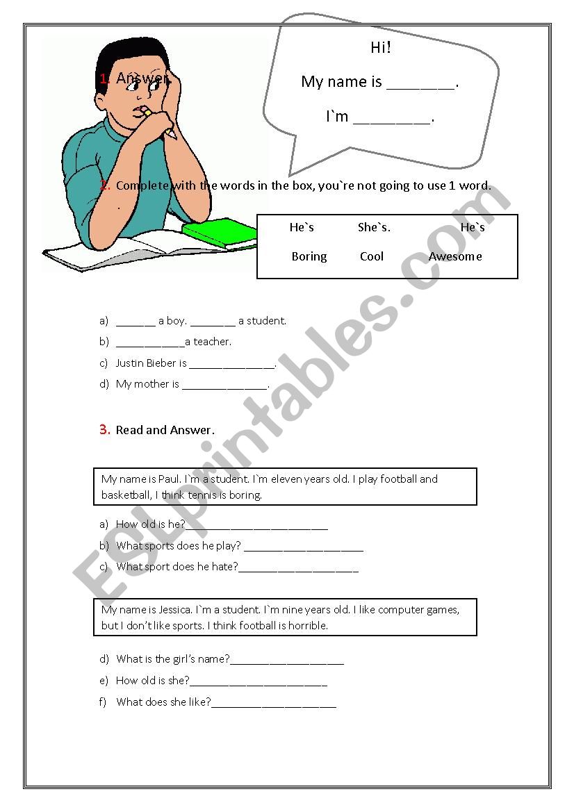 Fisrt day at school worksheet