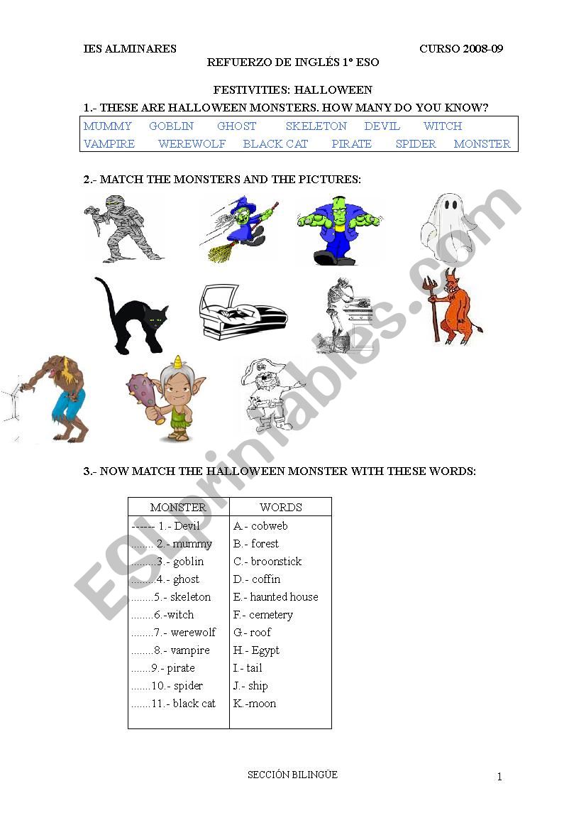 halloween worksheet