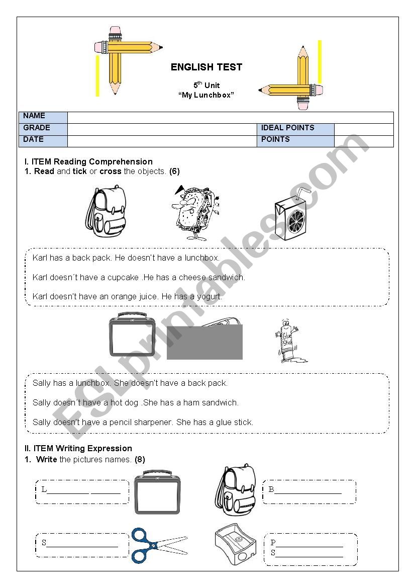 English Test Have-Has worksheet