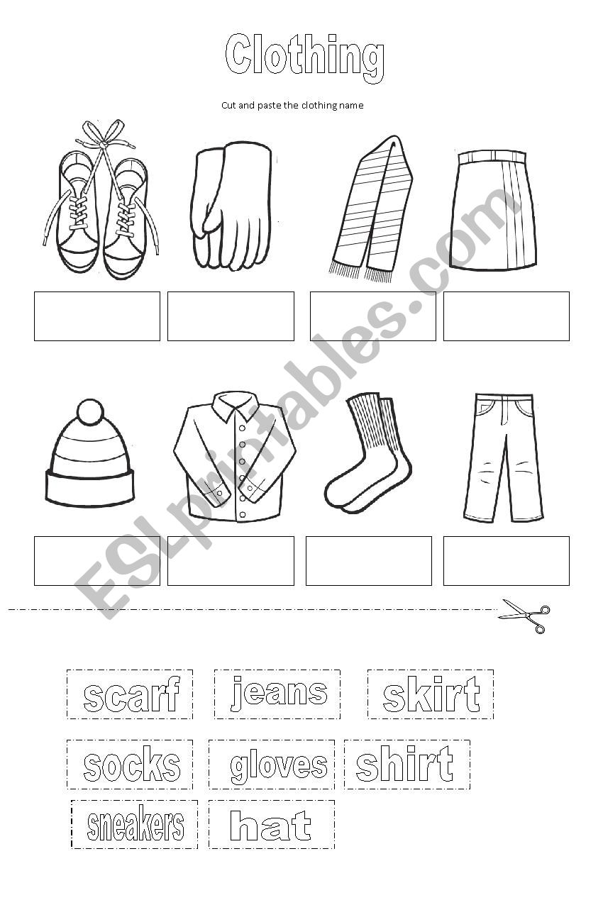 clothing worksheet