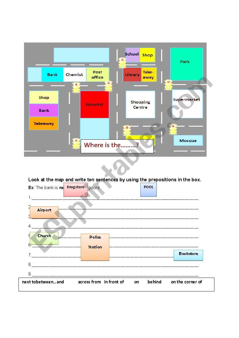 PREPOSITION OF LOCATION worksheet