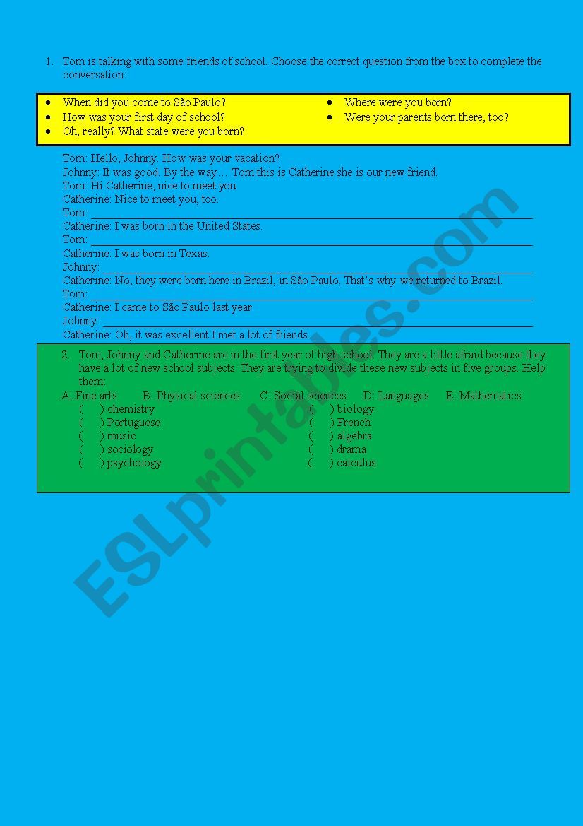 SIMPLE PAST worksheet