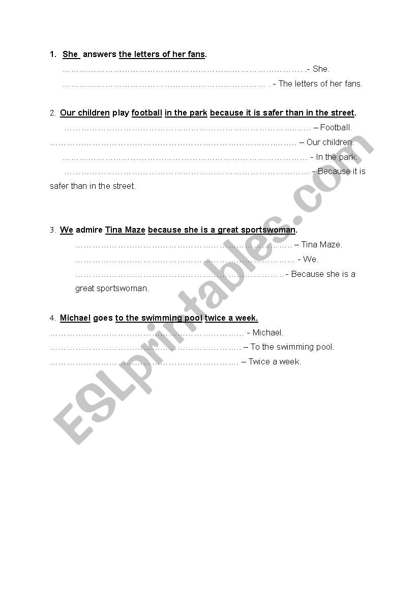 Forming questions worksheet